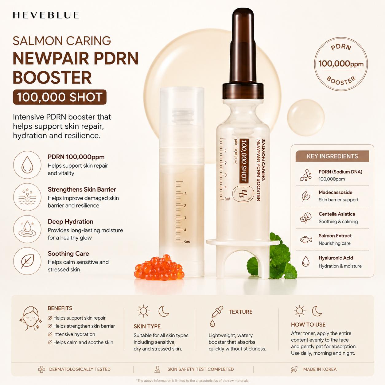 HEVEBLUE PDRN Booster 100,000 Shot Essence
